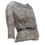 Christian Dior Applique Cotton Leather Belt Cropped Bar Jacket