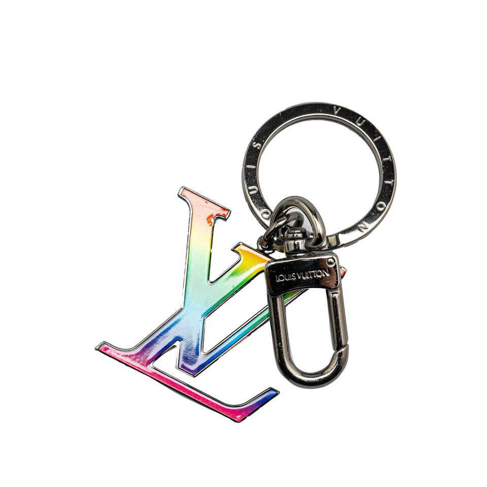 Silver Louis Vuitton Silver Plated LV Rainbow Key Ring and Bag Charm