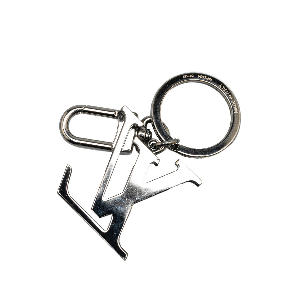 Silver Louis Vuitton Silver Plated LV Rainbow Key Ring and Bag Charm