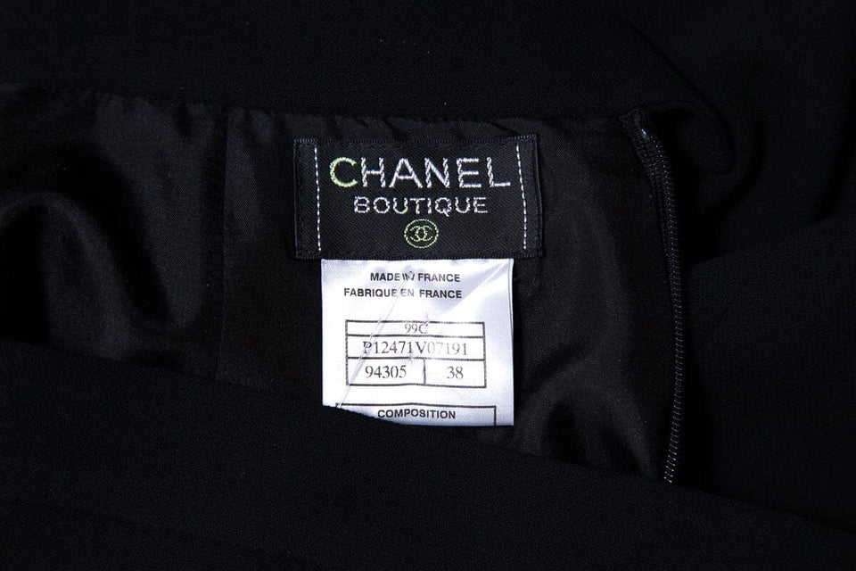 Chanel Black Pencil Skirt SZ 38