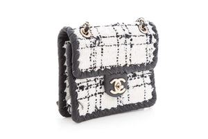 Chanel 2022+  Black & White Tweed Flap Cross-Body AS IS