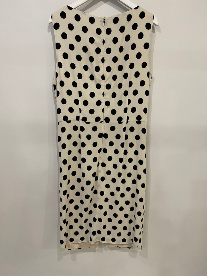Prada White Polkadot Sleeveless Mini Pleated Dress Size IT 42 (UK 10)