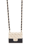 Chanel Black & Gold Resin Quilted Lambskin Minaudiere Flap Clutch on Chain