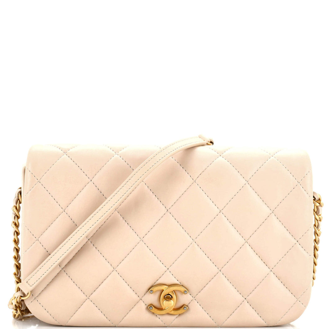 CHANEL Nailed CC Full Flap Bag Quilted Calfskin Medium