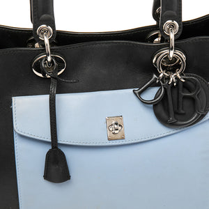Dior Tri Color Leather Large Lady Dior Pocket Tote