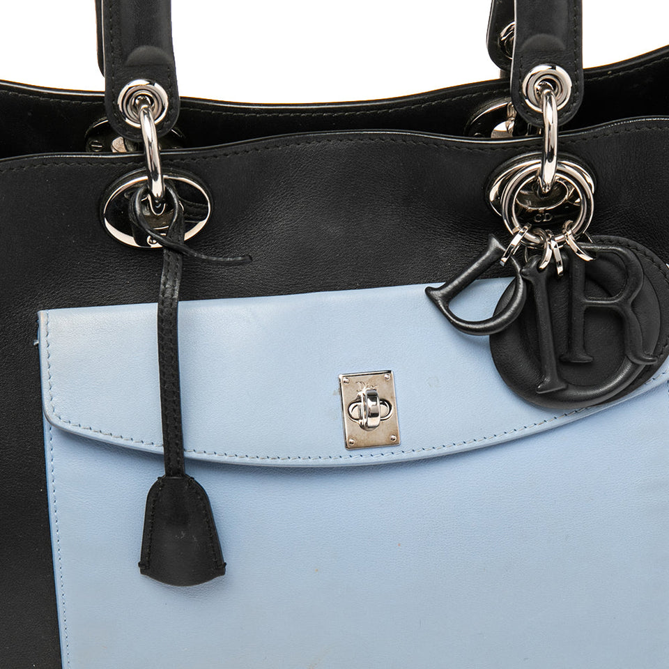 Dior Tri Color Leather Large Lady Dior Pocket Tote
