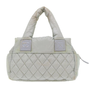 CHANEL Hand Bag Nylon Gray CC  45853