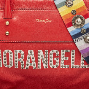 Dior Red Leather Diorangeles Tote