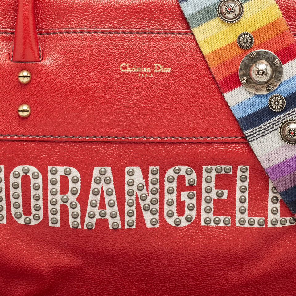 Dior Red Leather Diorangeles Tote