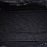 Black Prada Mini Canapa Convertible Canvas and Feather Tote Satchel