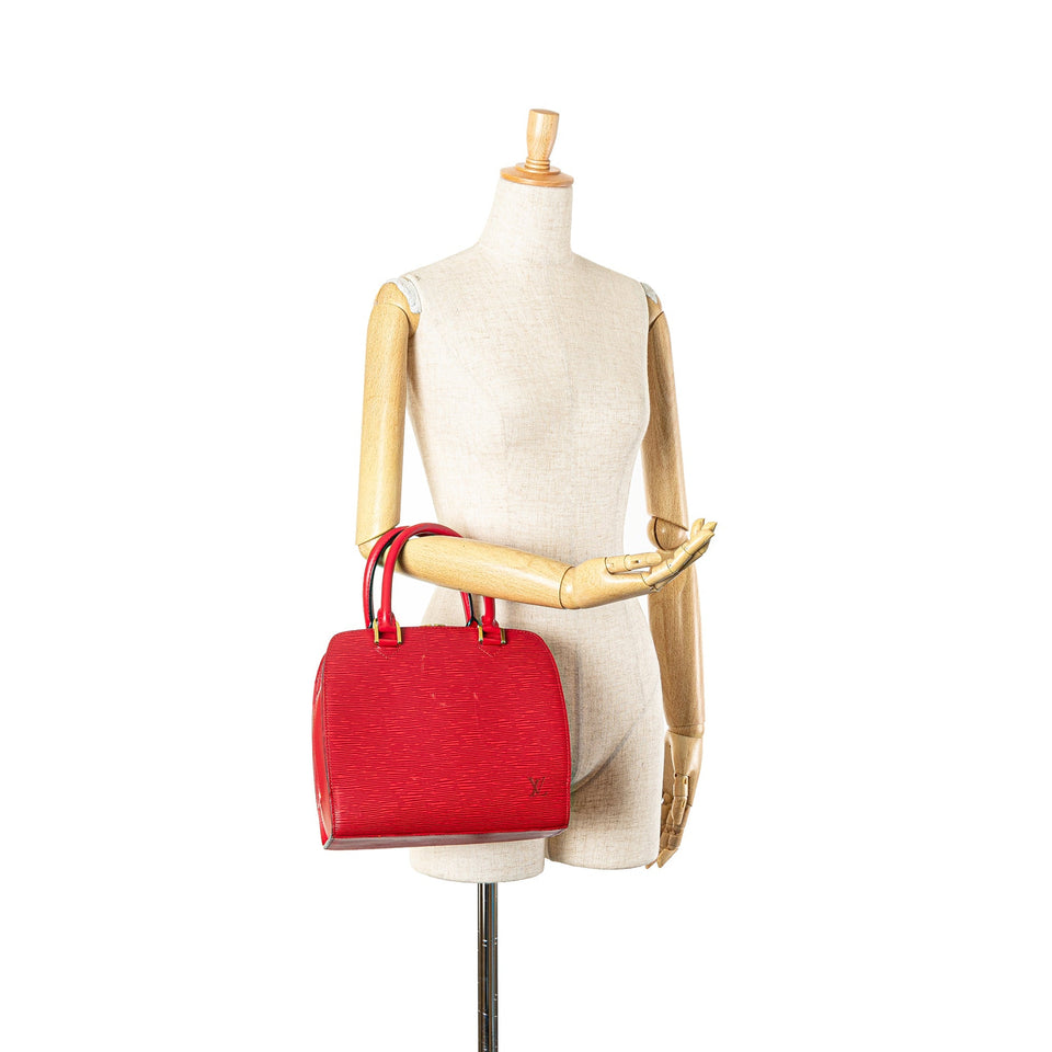 Red Louis Vuitton Epi Pont Neuf Handbag
