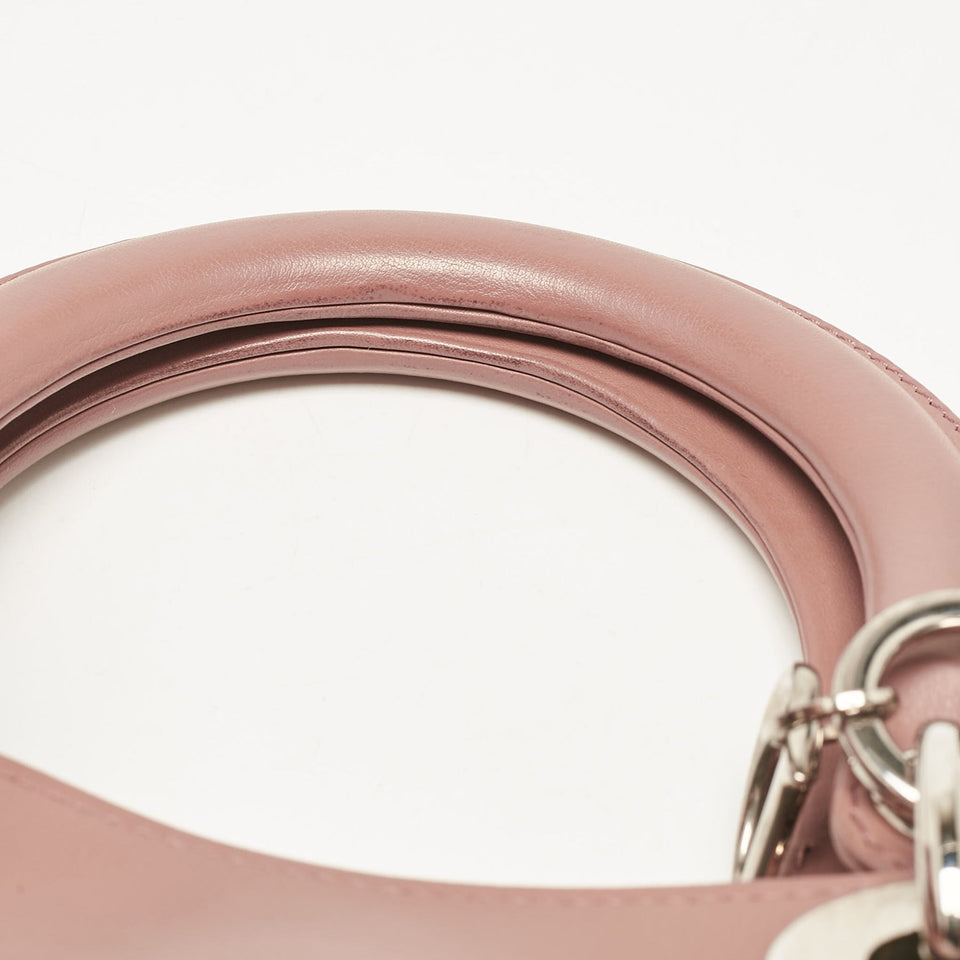 Dior Dusty Pink Leather Medium Diorissimo Shopper Tote