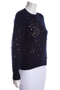Chanel Navy Confetti Cashmere Navy SZ 34