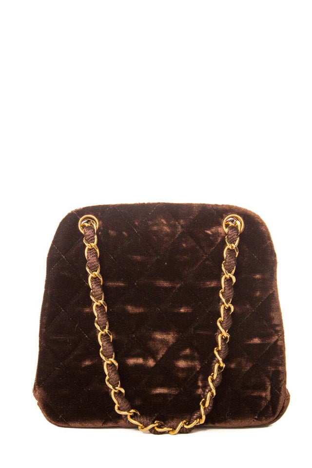 Chanel Chocolate Velvet Evening 24k hw Handbag