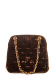 Chanel Chocolate Velvet Evening 24k hw Handbag