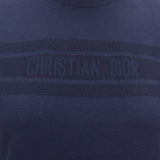 Christian Dior Textured Logo Stripe Front Crew Neck Short Sleeve Tshirt