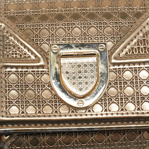 Dior Gold Mircoannage Patent Leather Diorama Trifold Wallet