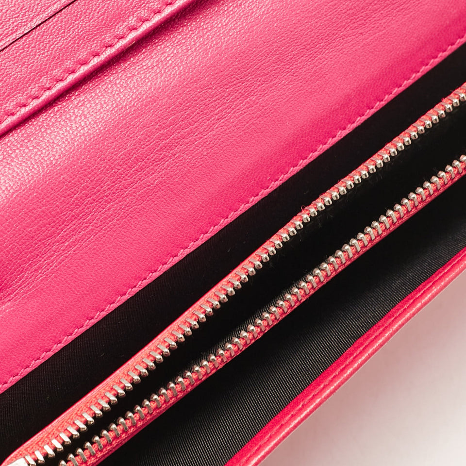 Dior Orange Cannage Leather Lady Dior Bifold Wallet