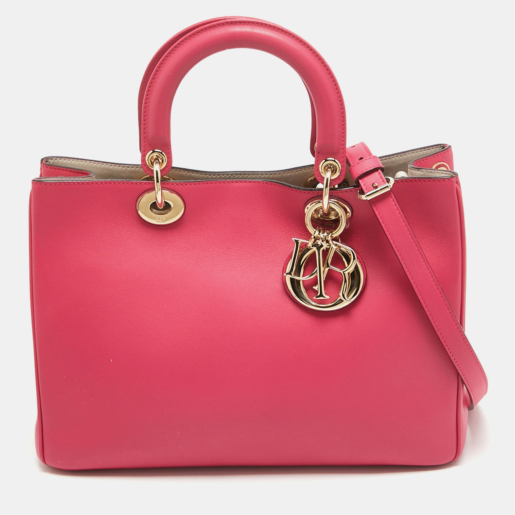 Pink Leather Medium Diorissimo Shopper Tote