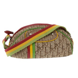 CHRISTIAN DIOR Trotter Canvas Shoulder Bag Rasta Color Beige  47578