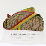 CHRISTIAN DIOR Trotter Canvas Shoulder Bag Rasta Color Beige  47578