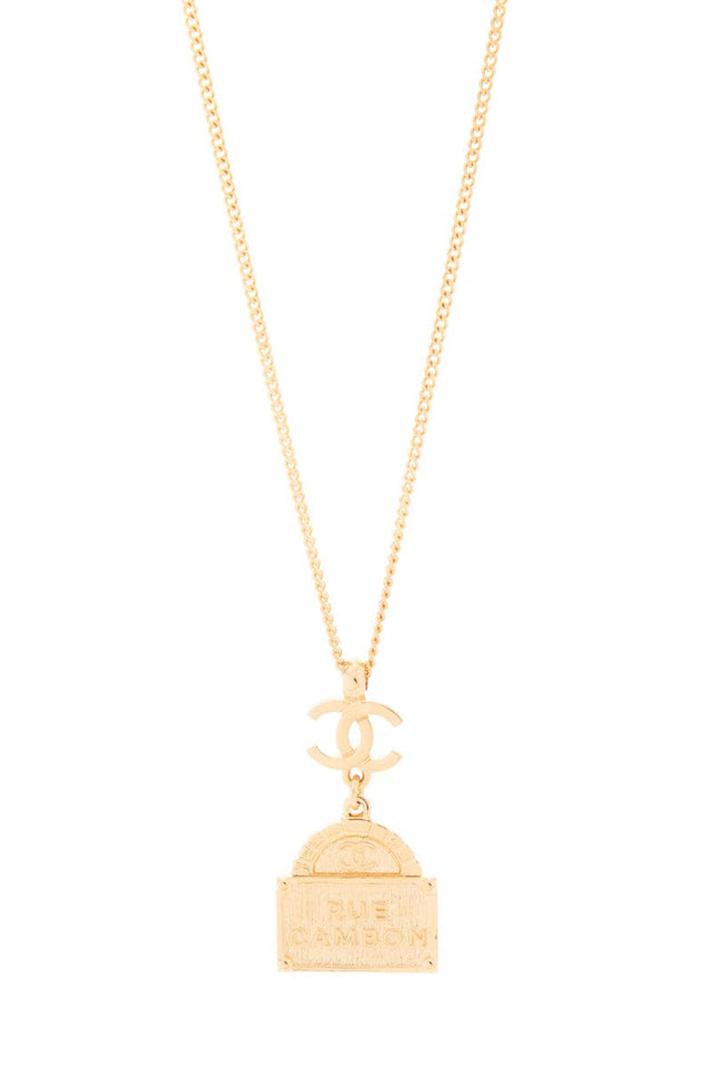 Chanel 2022 Gold Long CC Rue Cambon Necklace