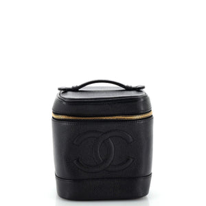 CHANEL Vintage Timeless Cosmetic Case Caviar Tall