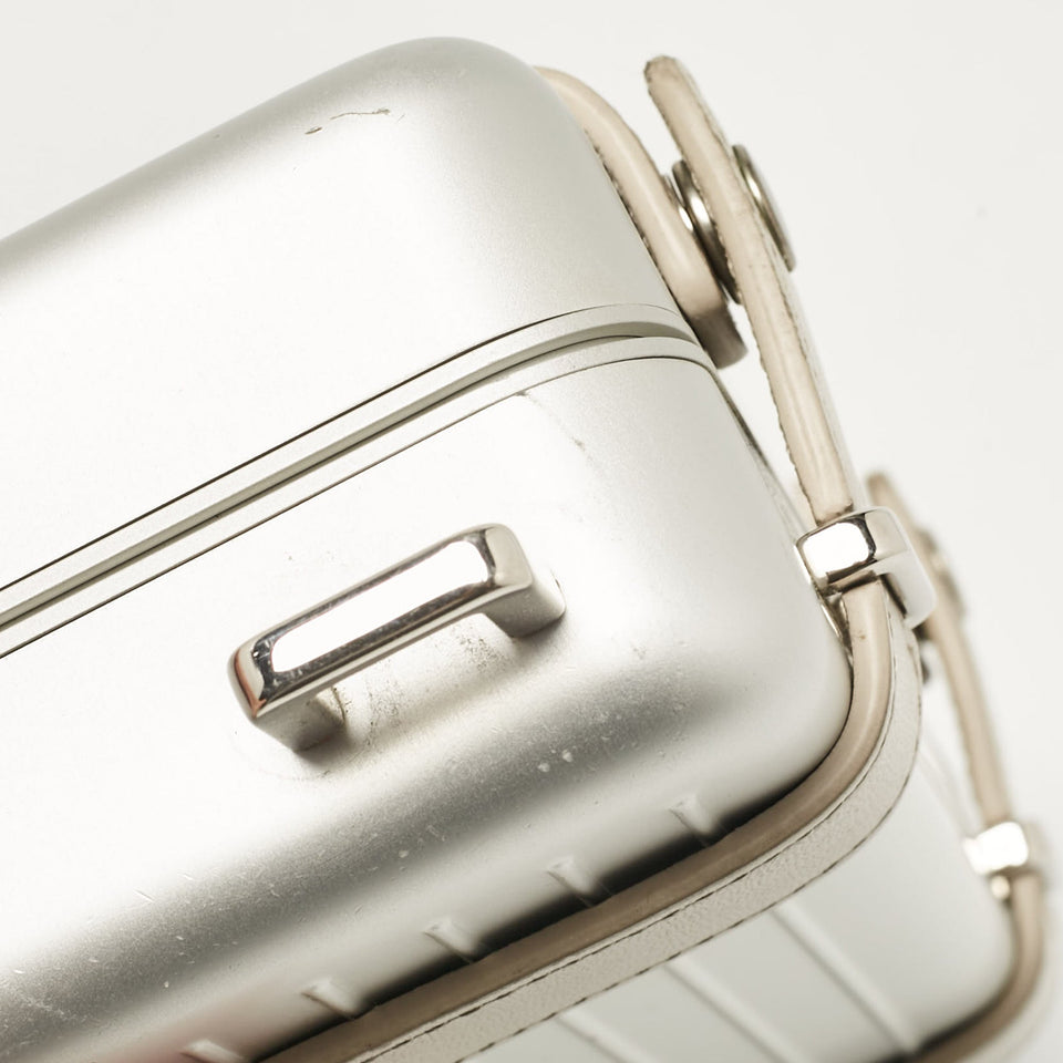 Christian Dior X Rimowa Silver Aluminum And Leather Personal Clutch Bag