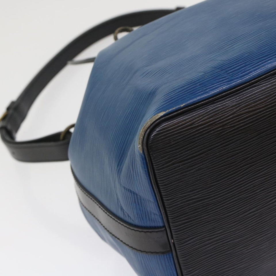LOUIS VUITTON Epi Petit Noe Shoulder Bag Bicolor Black Blue M44152  48974