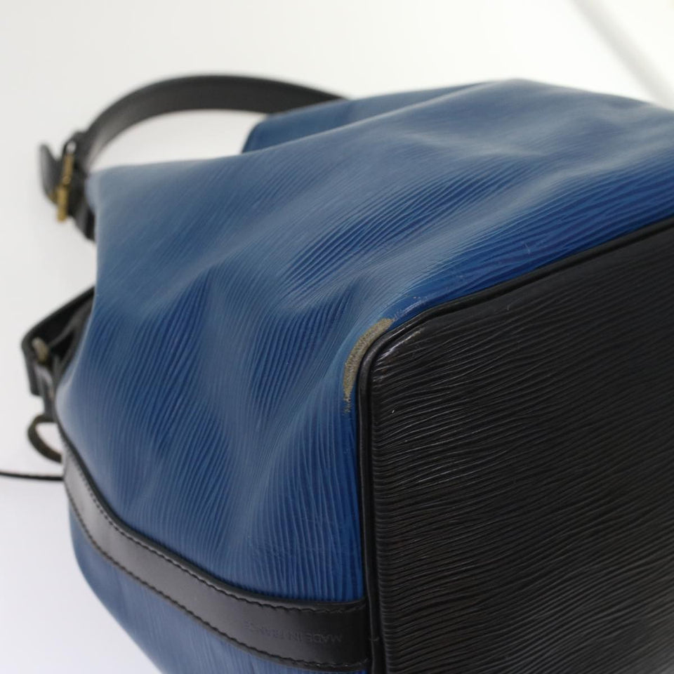 LOUIS VUITTON Epi Petit Noe Shoulder Bag Bicolor Black Blue M44152  48974