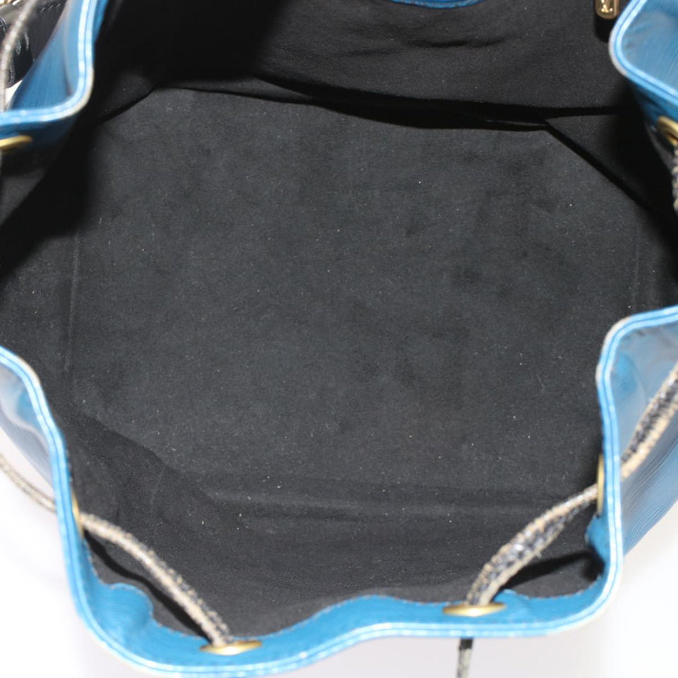 LOUIS VUITTON Epi Petit Noe Shoulder Bag Bicolor Black Blue M44152  48974