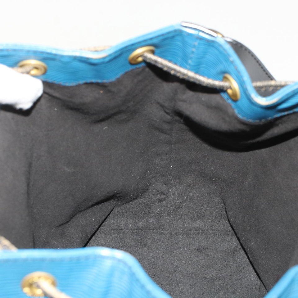 LOUIS VUITTON Epi Petit Noe Shoulder Bag Bicolor Black Blue M44152  48974