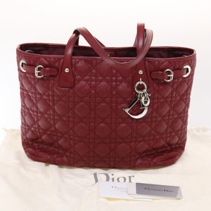 CHRISTIAN DIOR Canage Panarea Hand Bag PVC Leather Red 01-BO-0130  49472