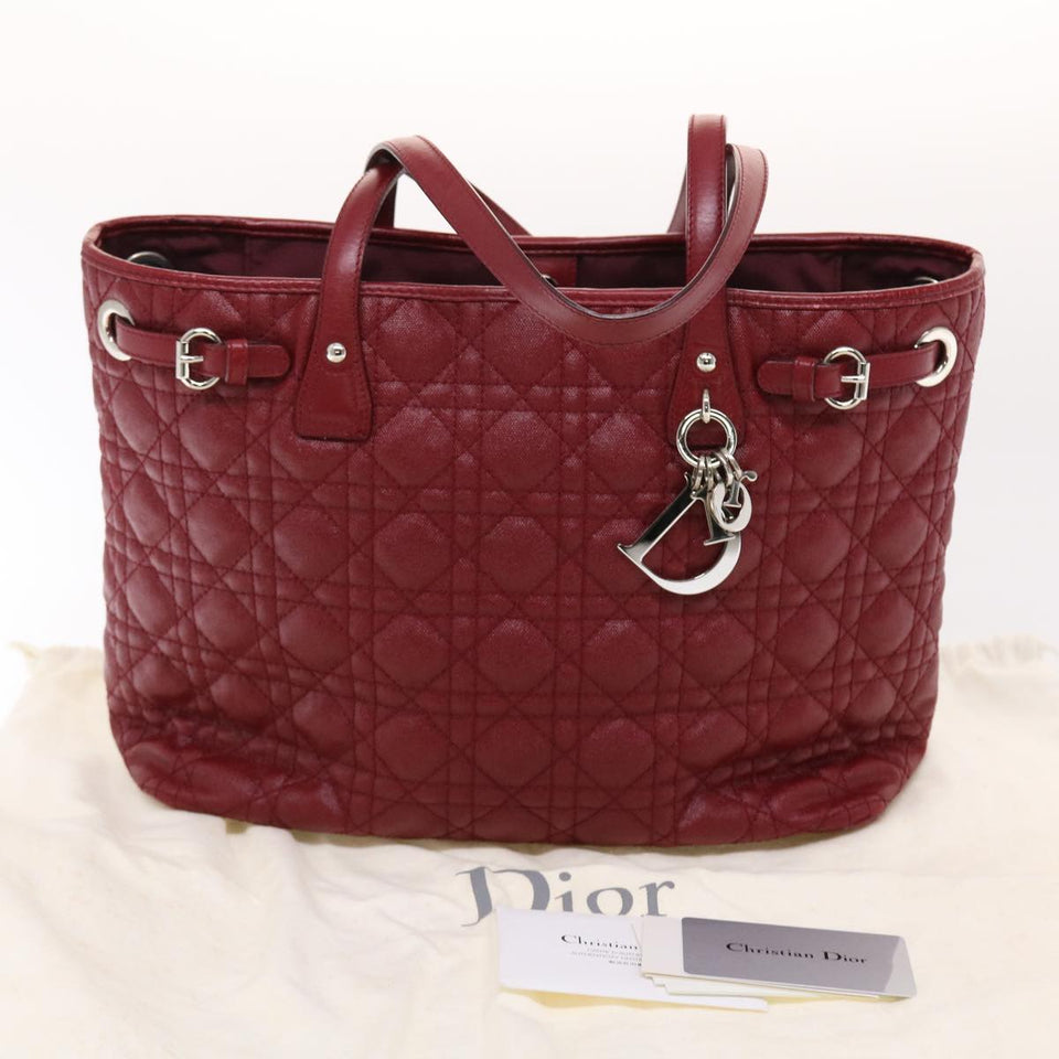 CHRISTIAN DIOR Canage Panarea Hand Bag PVC Leather Red 01-BO-0130  49472