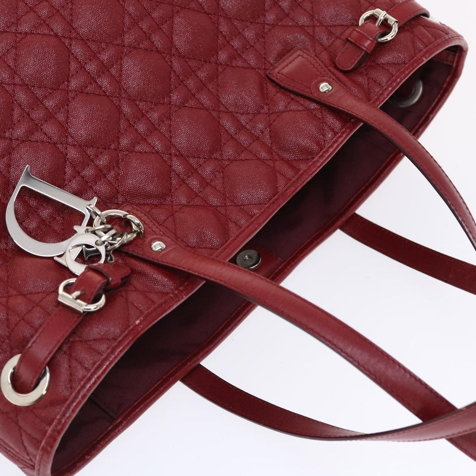 CHRISTIAN DIOR Canage Panarea Hand Bag PVC Leather Red 01-BO-0130  49472