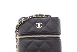 Chanel 2020 Black Caviar Quilted Phone Case On Chain Handbag