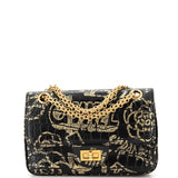 CHANEL Reissue 2.55 Flap Bag Graffiti Crocodile Embossed Calfskin Mini