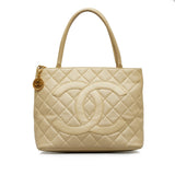 Chanel Medallion Tote Bag White Caviar Gold