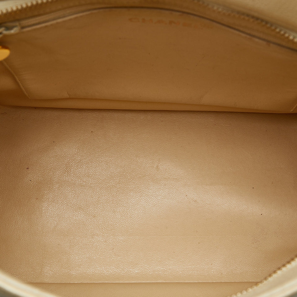 Chanel Medallion Tote Bag White Caviar Gold