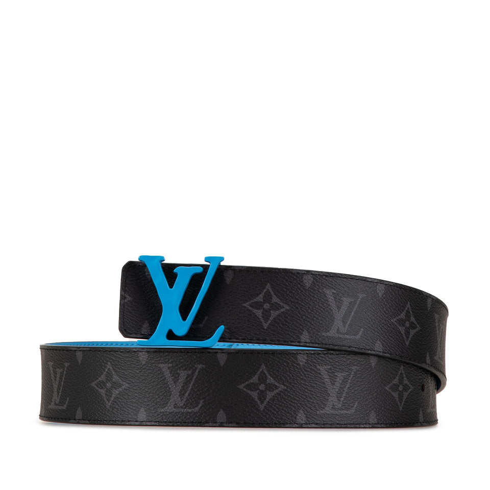 Black Louis Vuitton Monogram Eclipse LV Initiales Reversible Belt