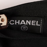 CHANEL Satin Ribbon Hair Clip Black