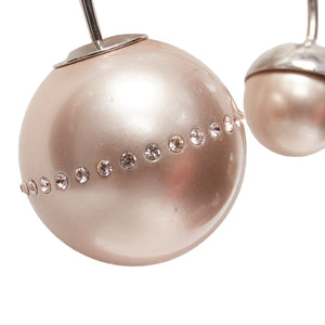 Dior Tribales Pealescent Faux Pearls Crystal Orbital Pin Earrings