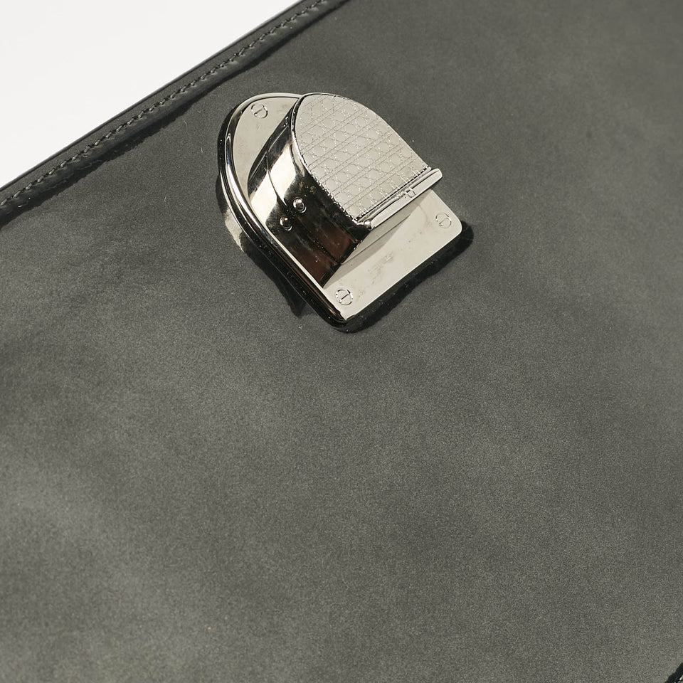 Dior Grey Patent Leather Medium Diorama Shoulder Bag