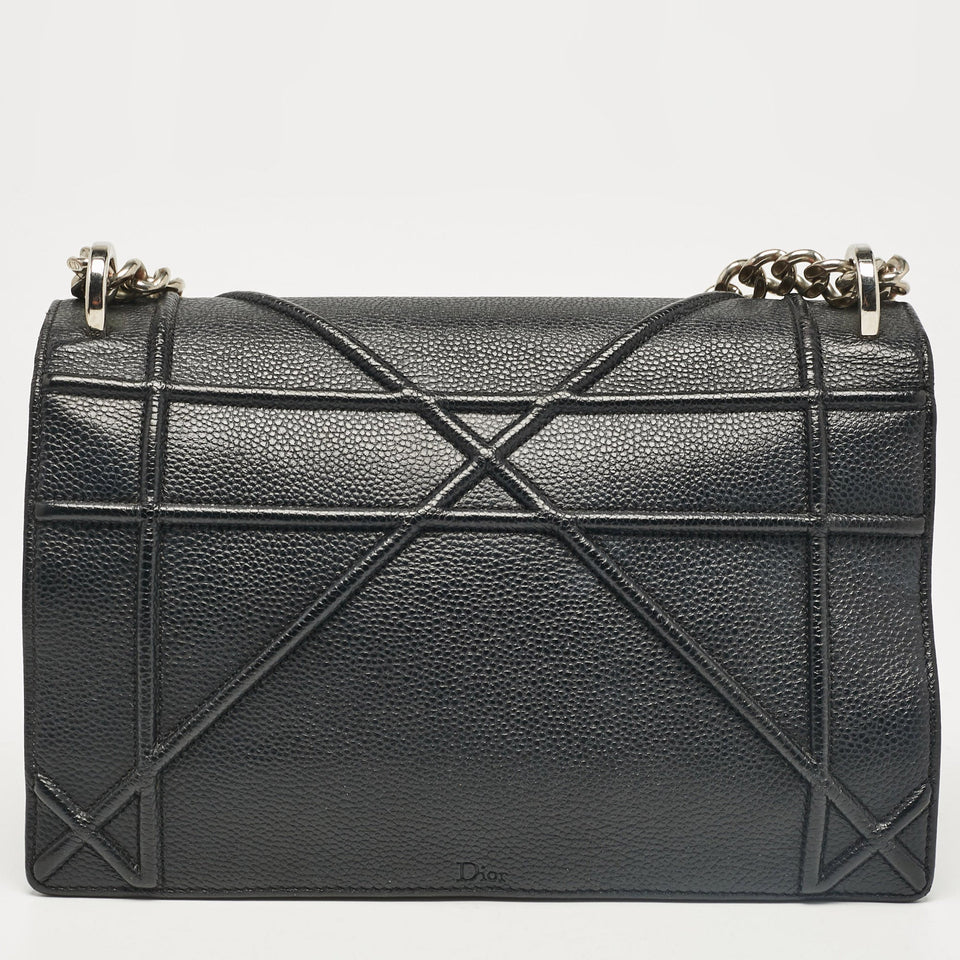 Dior Black Leather Medium Diorama Flap Shoulder Bag