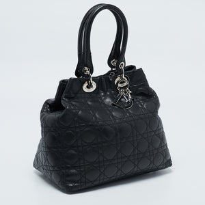 Dior Black Cannage Quilted Leather Soft Lady Dior Tote