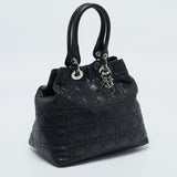 Dior Black Cannage Quilted Leather Soft Lady Dior Tote