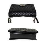 Chanel Black Quilted Calfskin Medium Boy Bag