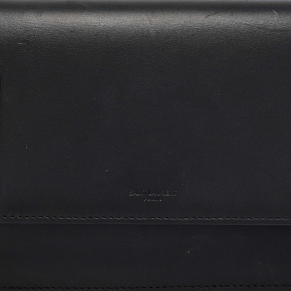 Saint Laurent Black Leather Classic Betty Clutch