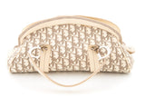 Dior Cream Monogram Canvas Trotteur Bowling Handbag