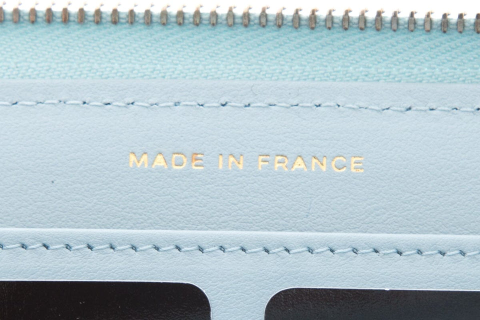 Chanel 2022 Blue Caviar Quilted Wallet
